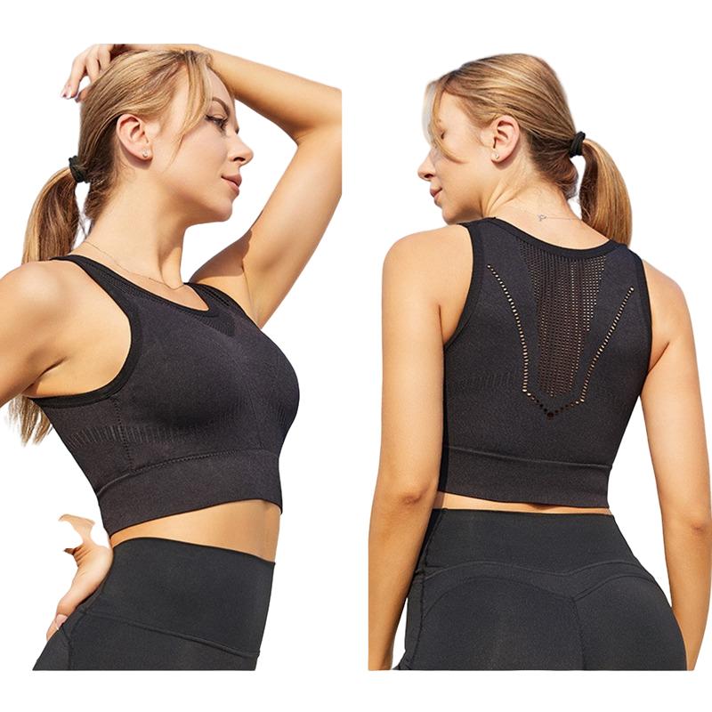 Женский спортивный бюстгальтер, противоударные бюстгальтеры с фиксированной чашкой, нижнее белье с полой спиной для спортивных женщин, большие размеры, бодибилдинг, бега, бюстгальтеры для йоги, нижнее белье