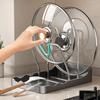 Large Capacity Double Layer Pot Lid Rack Draining Vertical Spoon Drying Shelf  for Kitchen