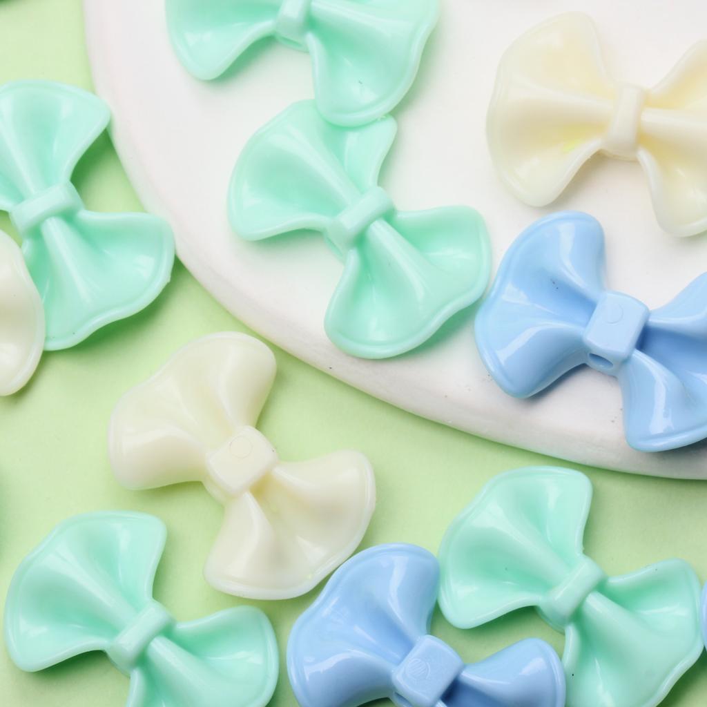 23.2*31mm 10Pcs Candy Color Cream Bow Acrylic Beads Charms DIY Bracelet Necklace Accessories for Jewelry Making