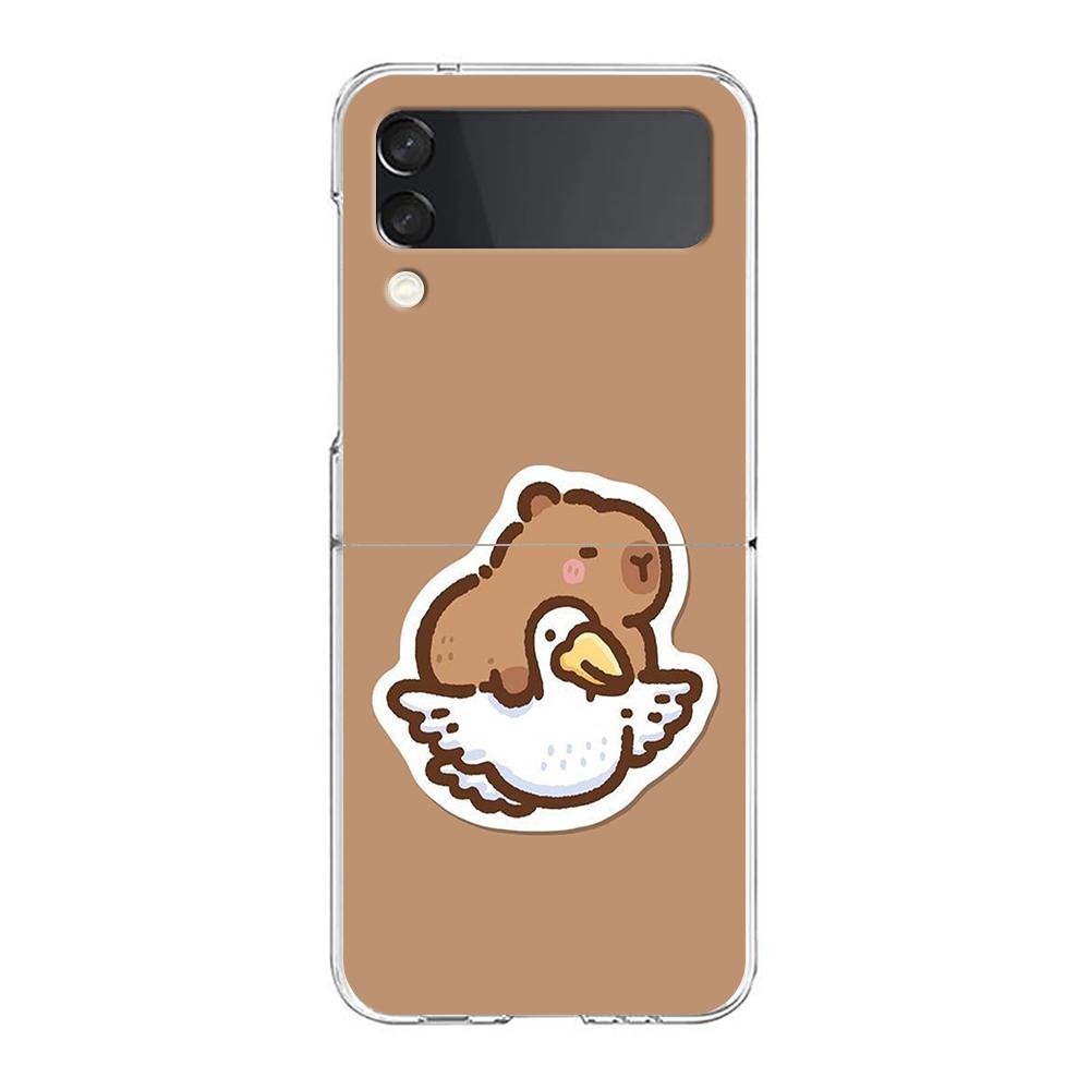 Мультяшная пара капибар Чехол для телефона для Samsung Galaxy Z Flip 3 4 5 Жесткий складной ПК Для Samsung Z Flip 6 Чехол
