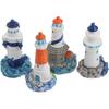 Toyvian 4 шт. Мини-декор маяка Средиземноморские фигурки Орнаменты Миниатюрные ландшафтные украшения (Случайный шаблон)