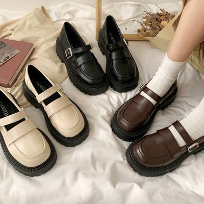 Женская летняя обувь, готические милые туфли Мэри Джейн для женщин 2024 года, кавайные туфли на среднем каблуке в японском стиле, Лолита, черная платформа