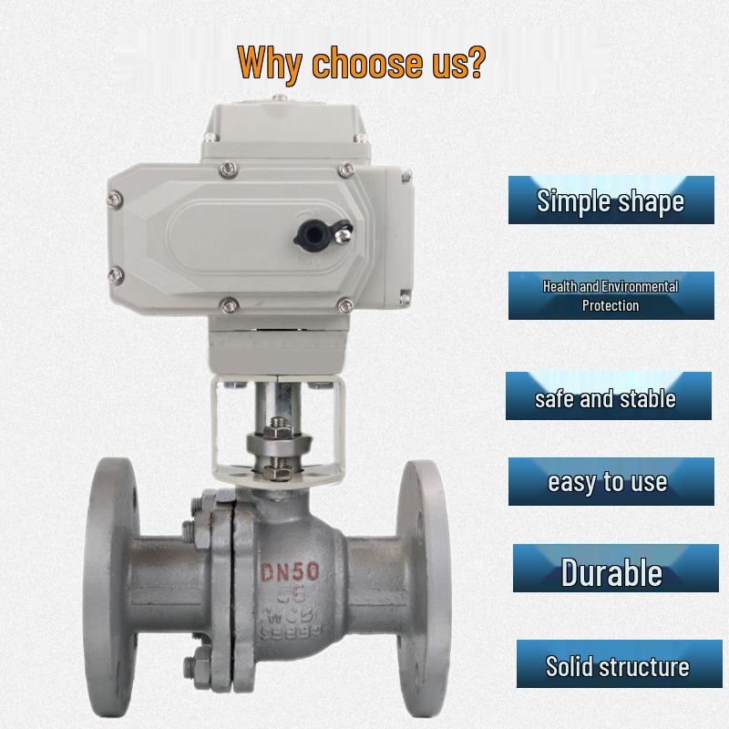 Stainless Steel Electric Ball Valve Q941F-16, 220V, High-Temperature Resistant, DN50 Flanged, Fully Automatic