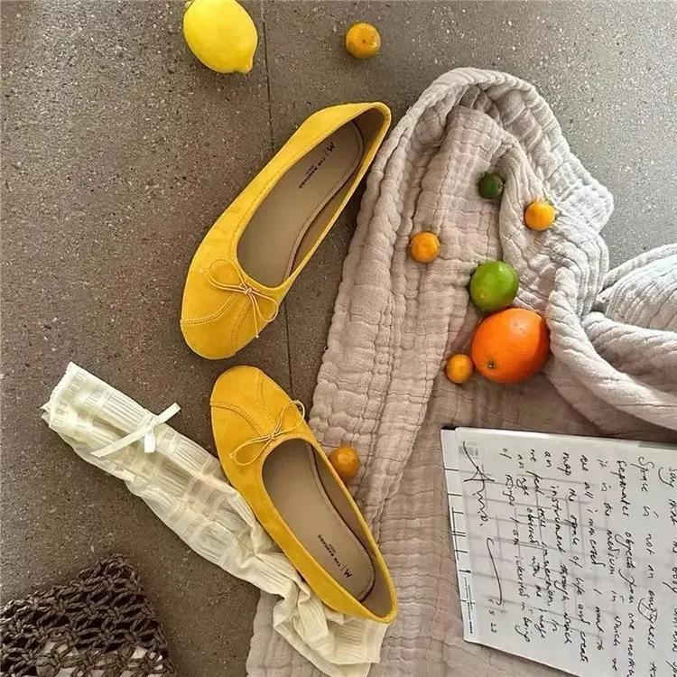 Модные французские туфли-балетки с бантом-бабочкой, на мягкой подошве, женские повседневные, весна-лето, новая корейская версия, для работы, слипоны