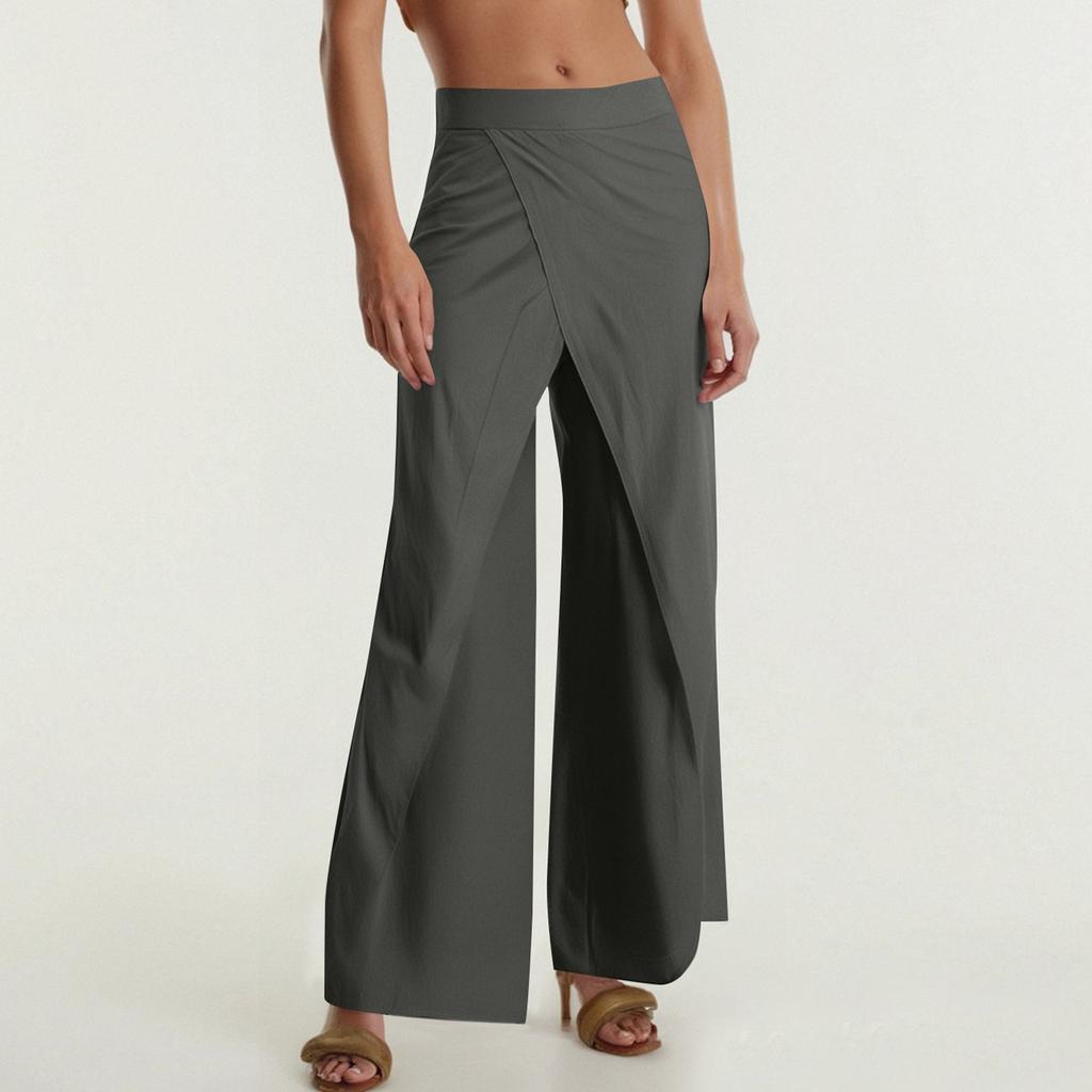 Женские модные однотонные спортивные штаны для фитнеса и йоги, широкие брюки