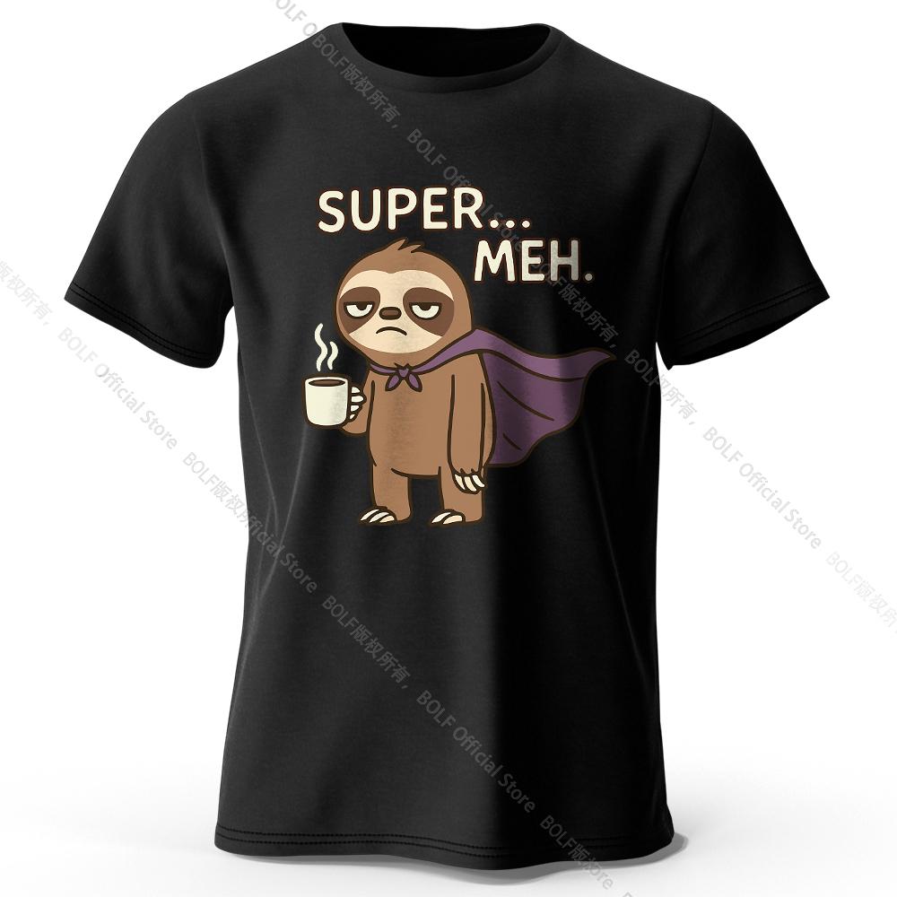 Super Meh Graphic T Shirt Unisex Unisex Soft Cotton Blend Tee 2026 Summer Apathetic Slacker Harajuku Unisex Oversized Casual Tops