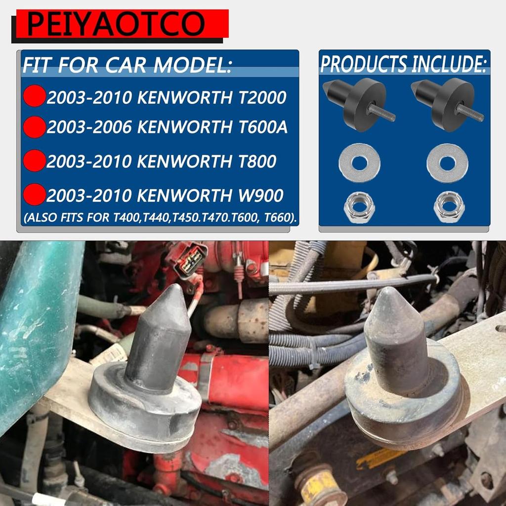 924-5410 Hood Pin Poly for Kenworth T2000, T400, T440, T450, T470, T600, T600A, T660, T800, W900 Replaces # K179-528 K179D450 K066-218 2PACK