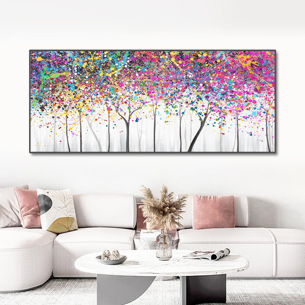 Nordic Abstract Colorful Leaves Tree Canvas Painting Still Life Poster Wall Art Pictures For Living Room Home Decor Frameless