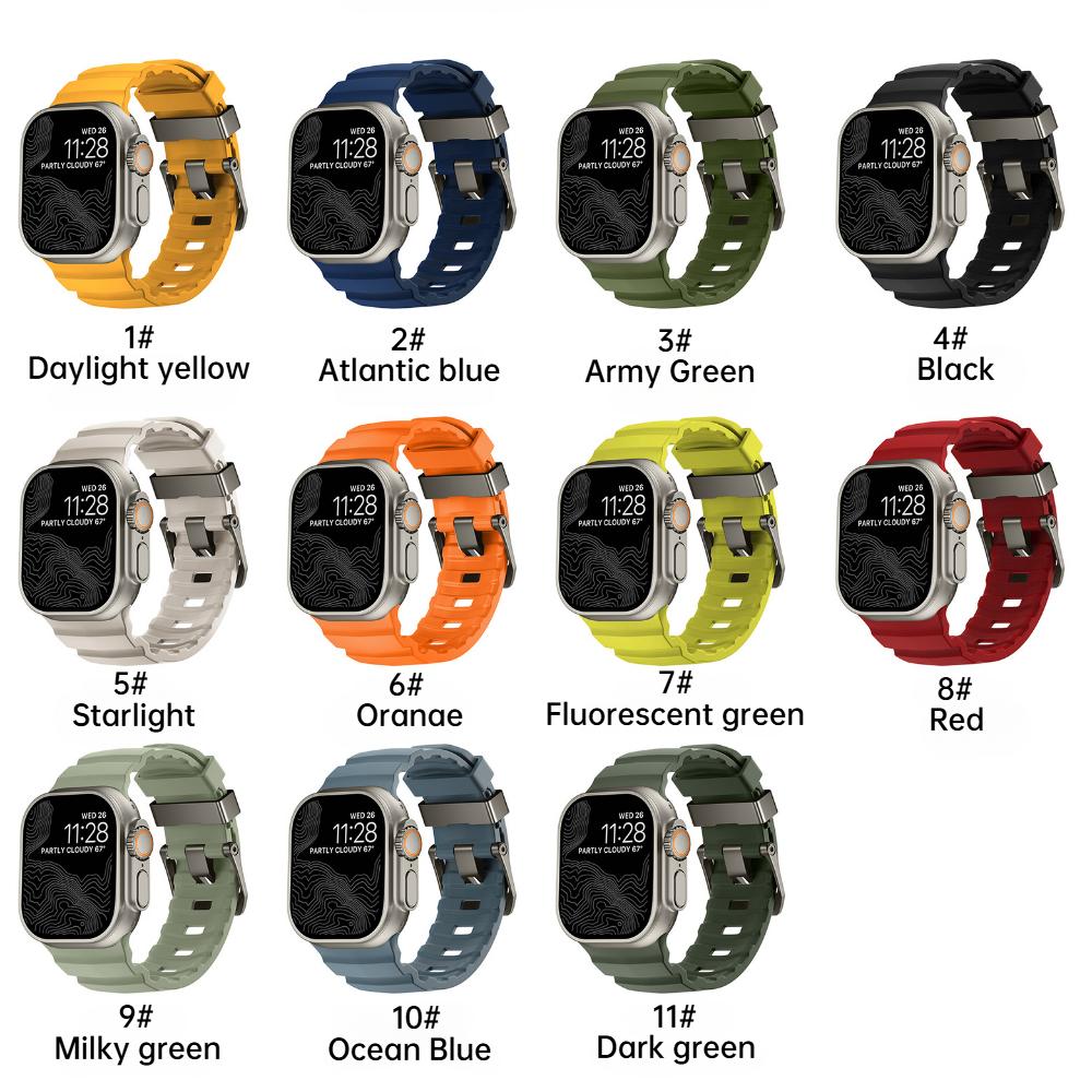 Trail Silicone Strap for Apple Watch Ultra 2 49mm Band Series 10 9 8 7 46mm 45mm Sport Breathable Bracelet iWatch 6 5 4 SE 44mm 42mm Bracelet