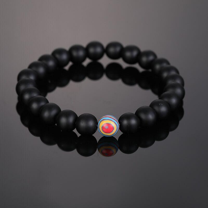 Модный женский браслет из натурального камня, цветной браслет из бисера, эластичные браслеты, энергетическая йога, украшения ручной работы