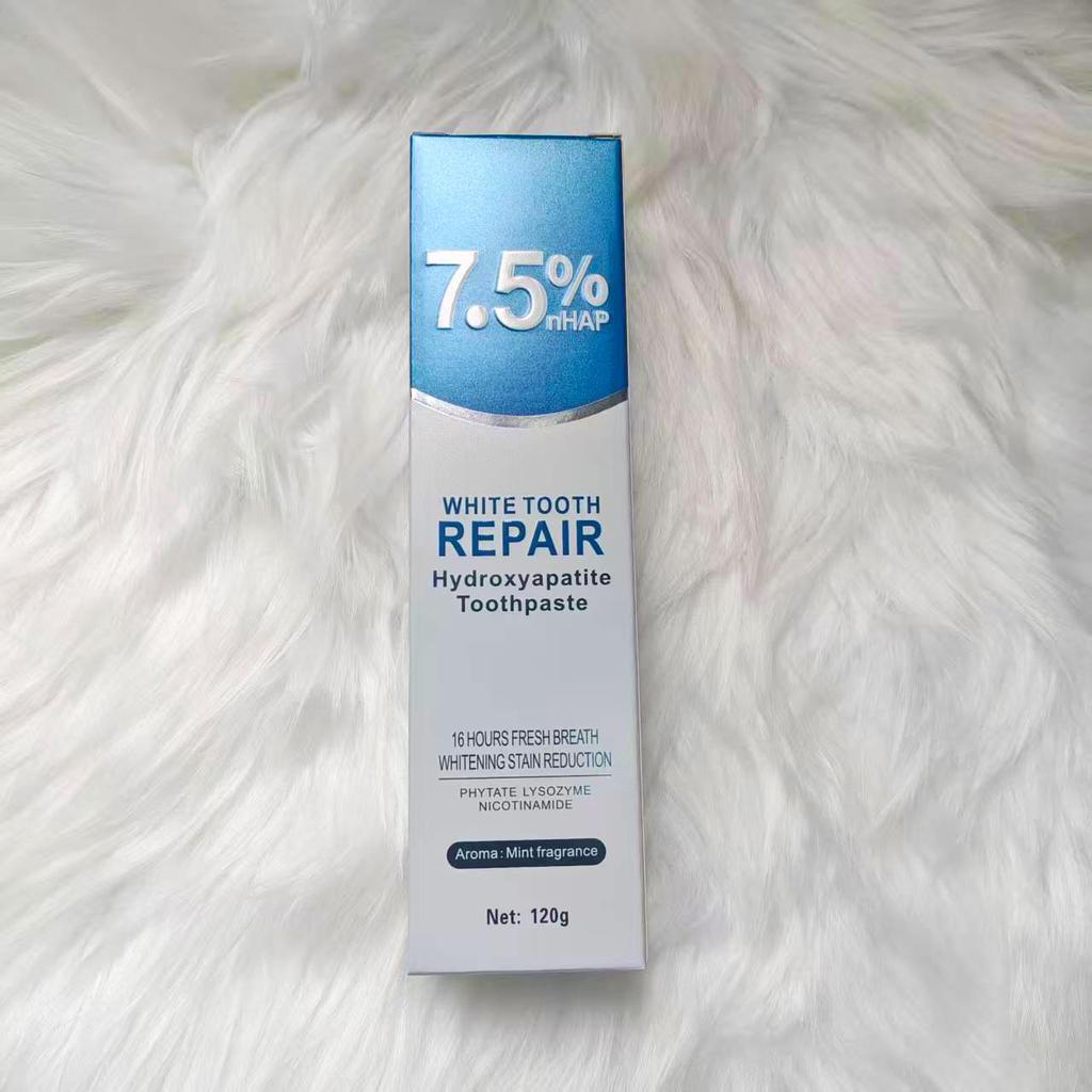 Английская зубная паста с 7,5% гидроксиапатита, с сертификацией FDA/MSDS, свежее дыхание, 120 г