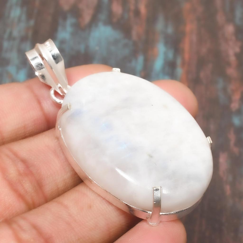 Lovely Rainbow Moonstone Gemstone 925 Sterling Silver Handmade Wonderful Jewelry Pendant