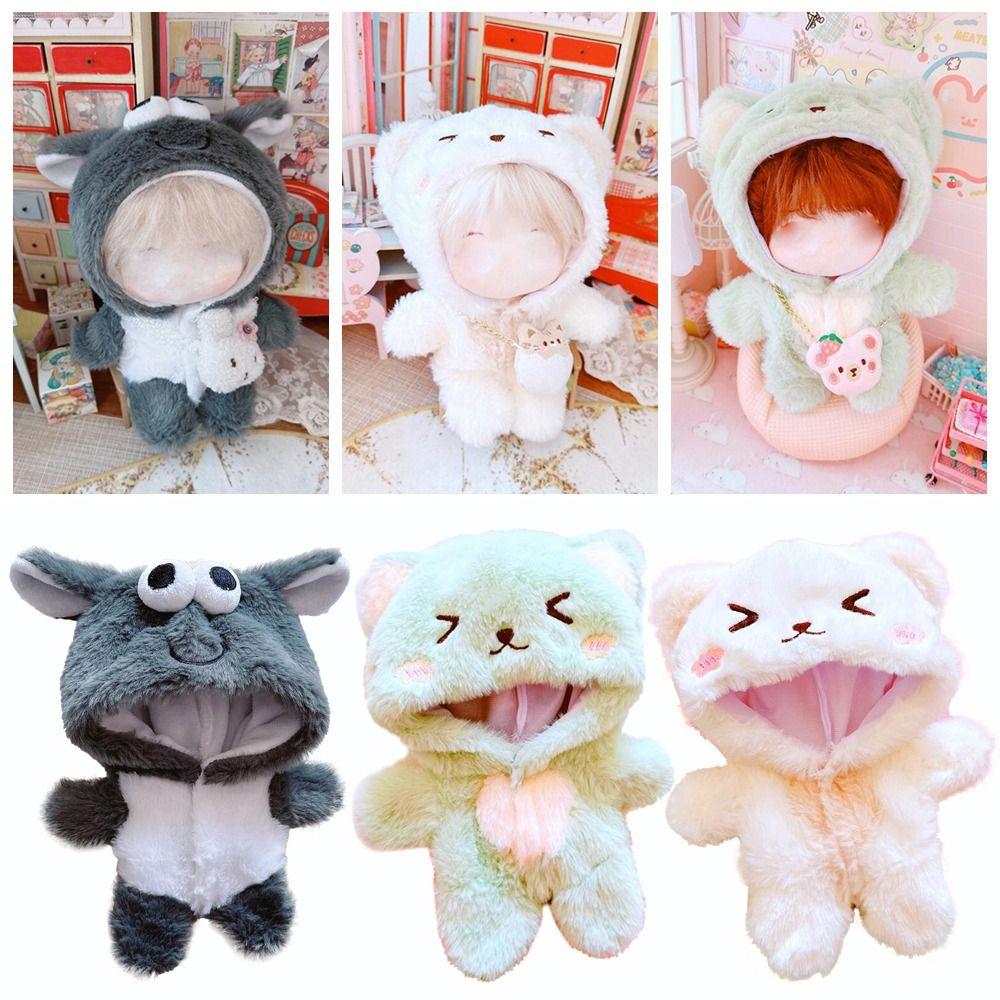 Dolls Bodysuit Plush Clothing Staring Sheep 20CM Doll Clothes Cartoon Smiling Cat One-piece Garment