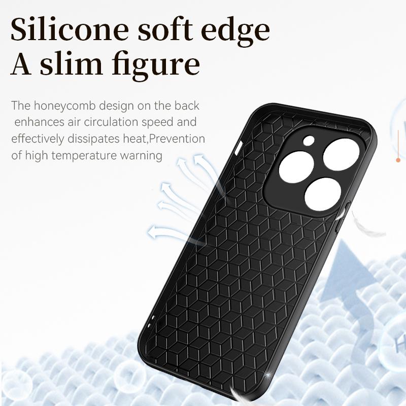 Чехол для Tecno Spark 20C Spark20C BG7n, мягкий силиконовый край, твердая задняя крышка, чехол для телефона из искусственной кожи