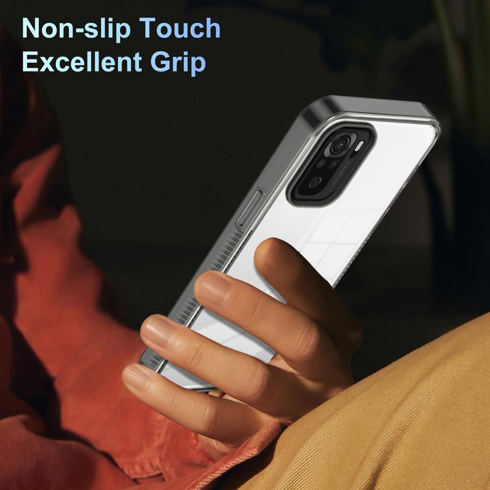 KEYSION Прозрачный чехол для Redmi Note 10 10S 10 Pro 4G Мягкий ТПУ+ПК Нескользящий HD Прозрачный Ударопрочный Задняя крышка телефона для POCO M5S