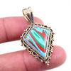 Драгоценный камень из натурального радужного кварца 925 пробы, одноцветное серебро, двухцветный кулон размером 1,5 дюйма U3E27