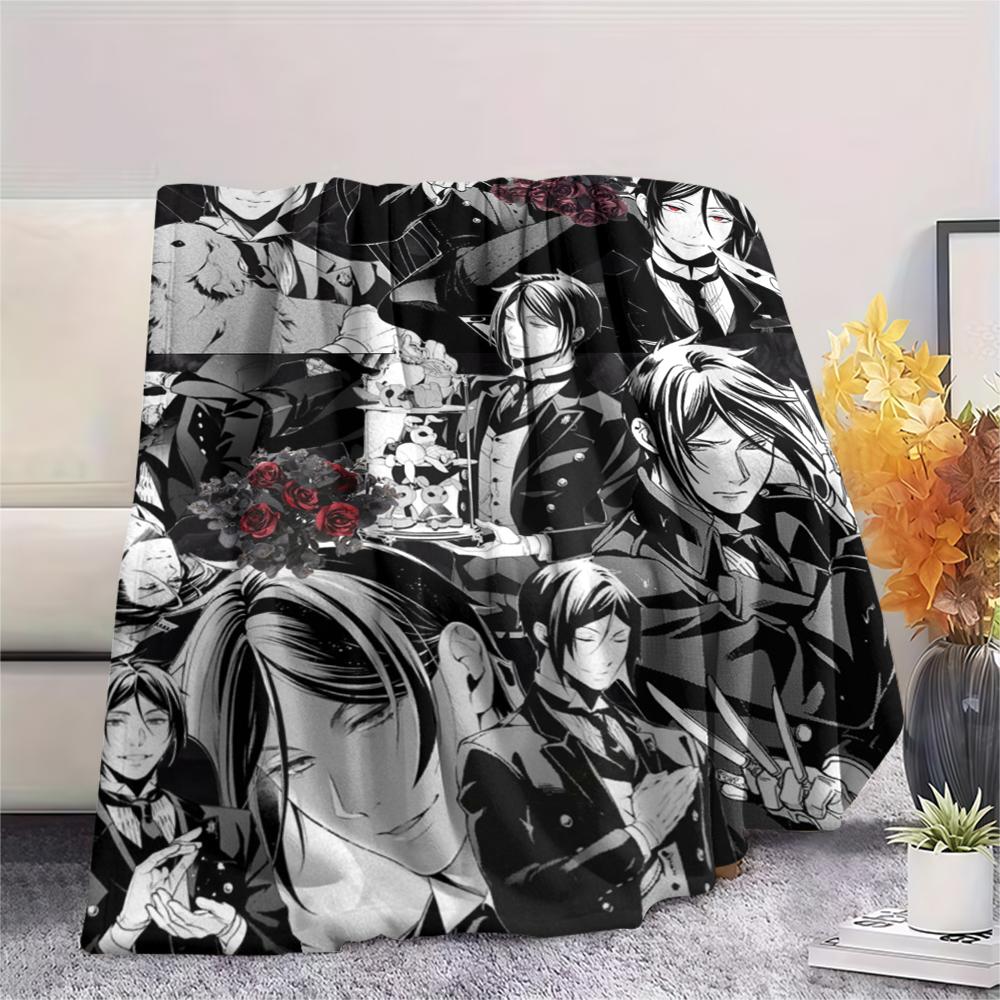 1PC Sebastian Butler Print Flannel Blanket, High quality Comfortable for All Seasons, Home Decor, Warmth and Comfort, Perfect for Christmas Gifts148