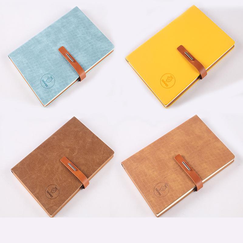Блокнот для офиса формата А5 с твердой обложкой и пряжкой - креативный блокнот из искусственной кожи с индивидуальным логотипом