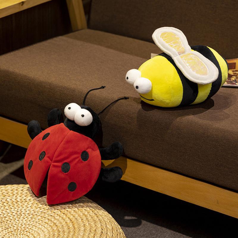 Adorable Plush Bee And Ladybug Stuffed Animal Toys Soft Cuddly Gifts For Kids