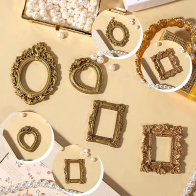 Креативная смоляная DIY рамка-витрина Золотая DIY рамка для отображения воспоминаний Мини-фоторамки Декор для фотофона