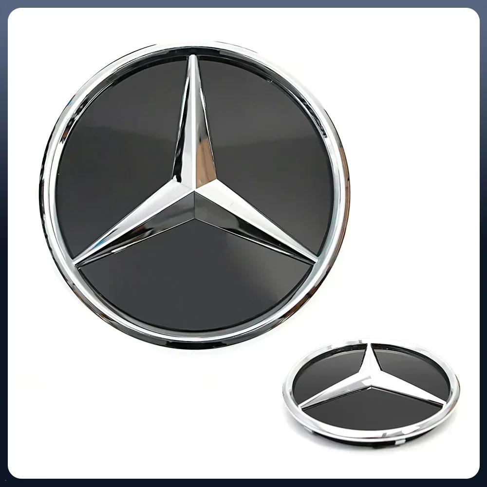 Автомобильная наклейка Для Mercedes Benz Решетка радиатора Зеркало Шильдик Глянцевый Черный и Хромированный Серебристый 3D Стиль Шильды Для Mercedes Benz A B C