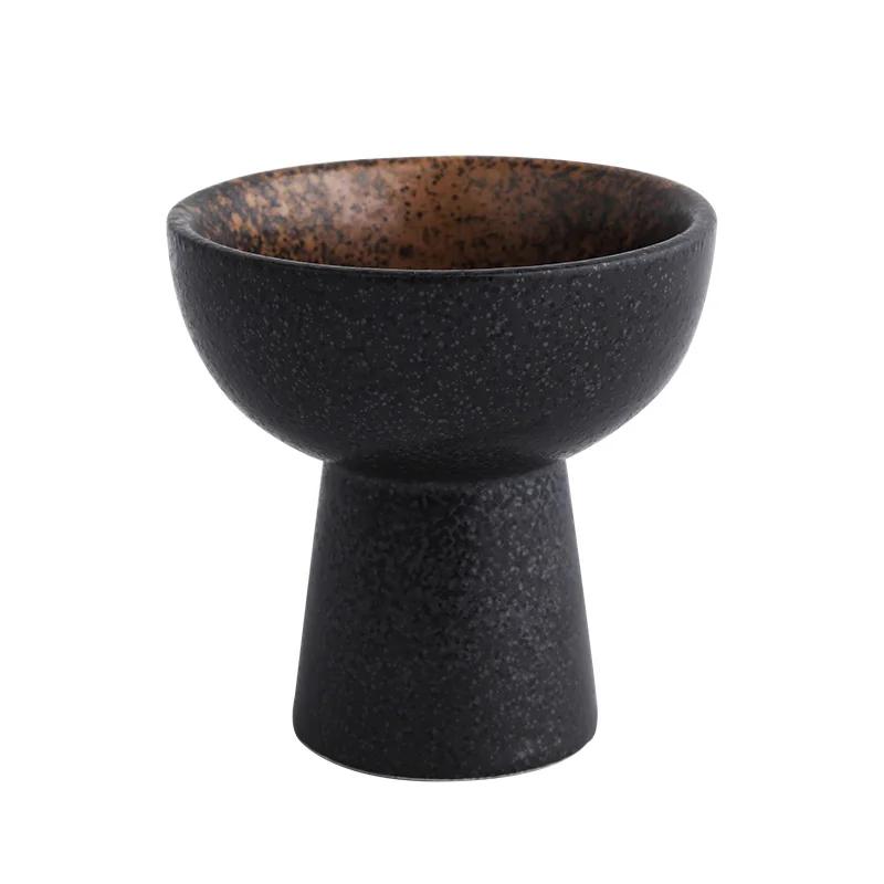 Высокая миска для закусок, японская керамическая миска для йогурта, десертная чашка для мороженого, керамическая ретро-тарелка для фруктов, посуда для ресторана