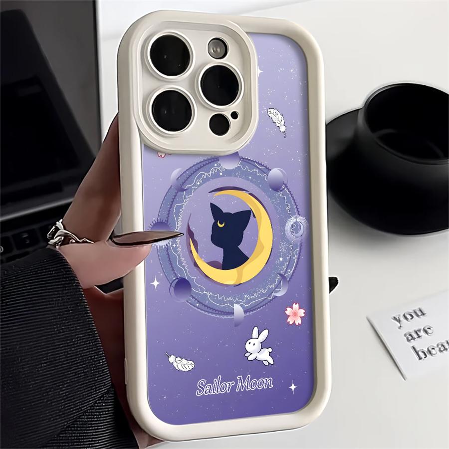 Case for iPhone 17 Pro Max 17Pro 16 Air 12 Pro 11 15 Plus 14 13 Phone Cover S-Sailor Moon Cute Cat