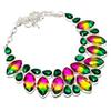 Lab Created Multi Tourmaline Chrome Diopside Necklace 18" Adjustable Chain Gifts