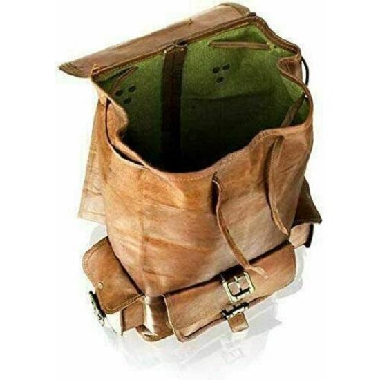 Сумка Коза Кожаный Рюкзак Рюкзак Ноутбук Подлинная Путешествия Винтаж Коричневый Мужчины. С комбинированным кожаным дневником