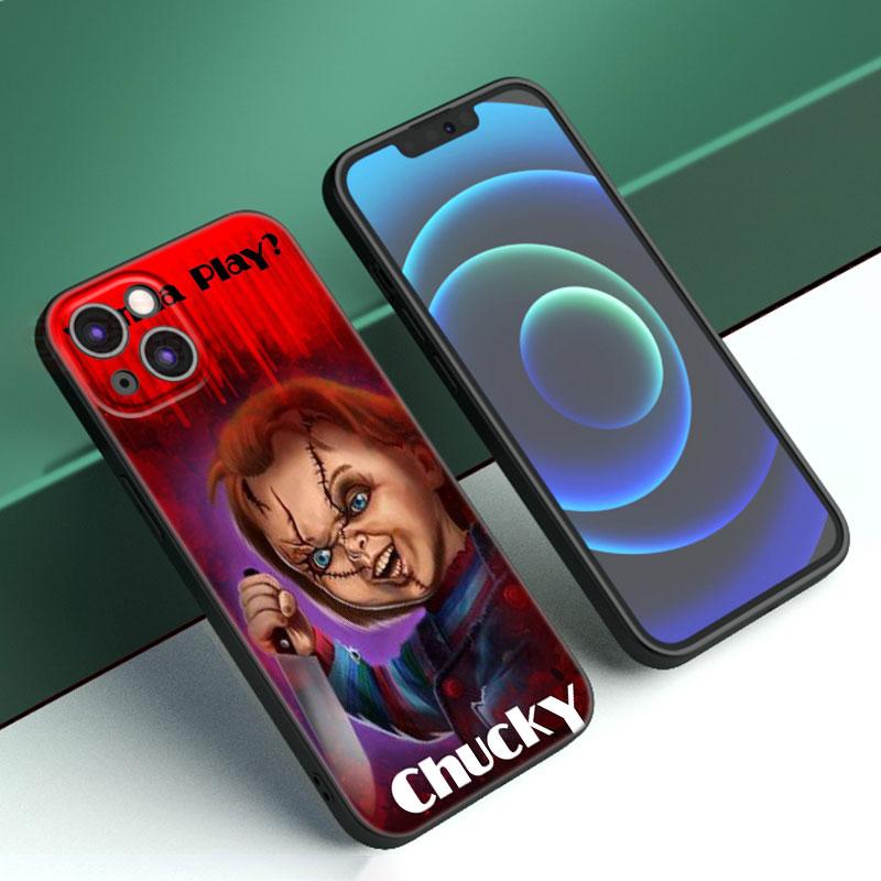 Чехол для телефона с изображением куклы Чаки из фильма ужасов для Apple iPhone 12 13 Mini 11 14 15 Pro Max 7 8 + X XR XS SE 2020 2022, черный силиконовый чехол
