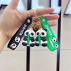 Cute Panda Cartoon Keychain Kawaii Animal Pendant Keyring Bag Charm Car Key Accessories For Girls Boy Lovers Party Gift