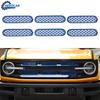 6 Pack Front Grille Mesh erts Trim Cover For Ford Bronco 2/4 Door Blue +