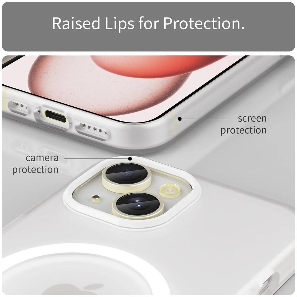 Магнитный чехол для телефона для iPhone 15 Матовый магнитный защитный чехол