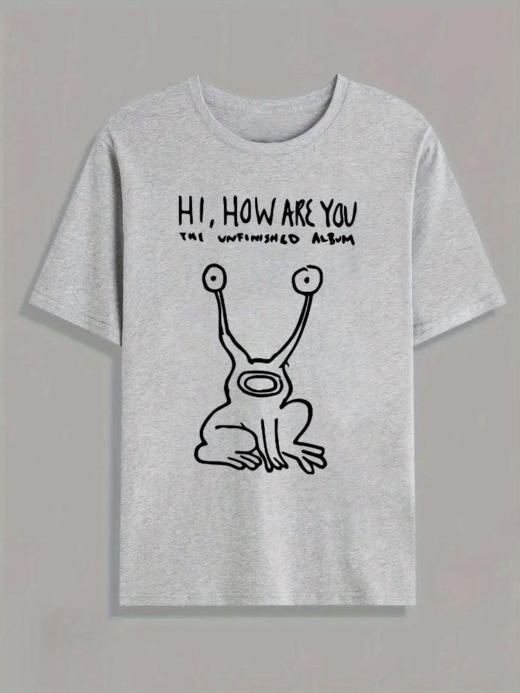 Hi How Are You Frog Graphic design 100 cotton Oneck summer short sleeve casual Unisexs printed Tshirt