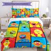 3pcs Sesame Street Bedding Set Duvet Cover Closure Includes 1 Duvet Cover & 2 Pillowcases, Soft and Comfortable for All Seasons.