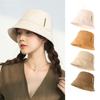Летняя классическая однотонная панама, хлопковая женская кепка в рыбацком стиле с защитой от ультрафиолета, весенняя повседневная панама для взрослых, дорожная пляжная шляпа Боб