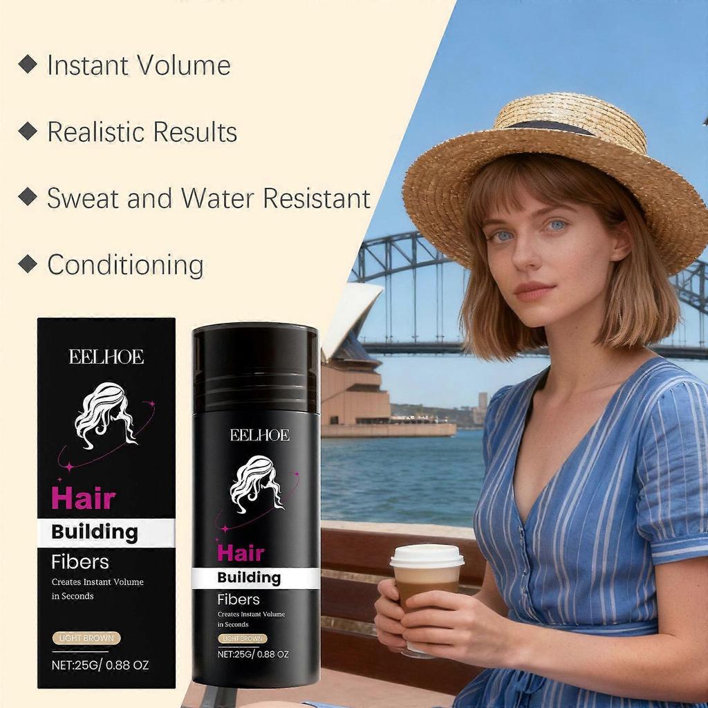 Eelhoe Light Brown Keratin Modification Powder Is A Natural Hair Color Supplement, Fluffy And Portable Daily Hair Care Powder