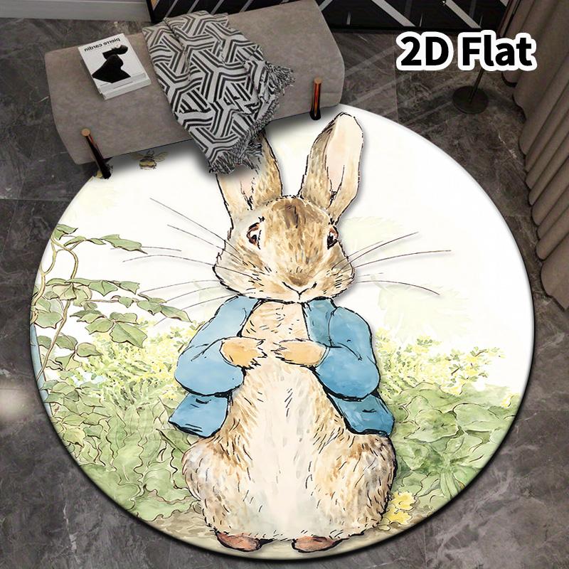 Peter Rabbit Round Area Rug Carpet Rug For Living Room Bedroom Sofa Playroom Decor Nonslip Floor Mat