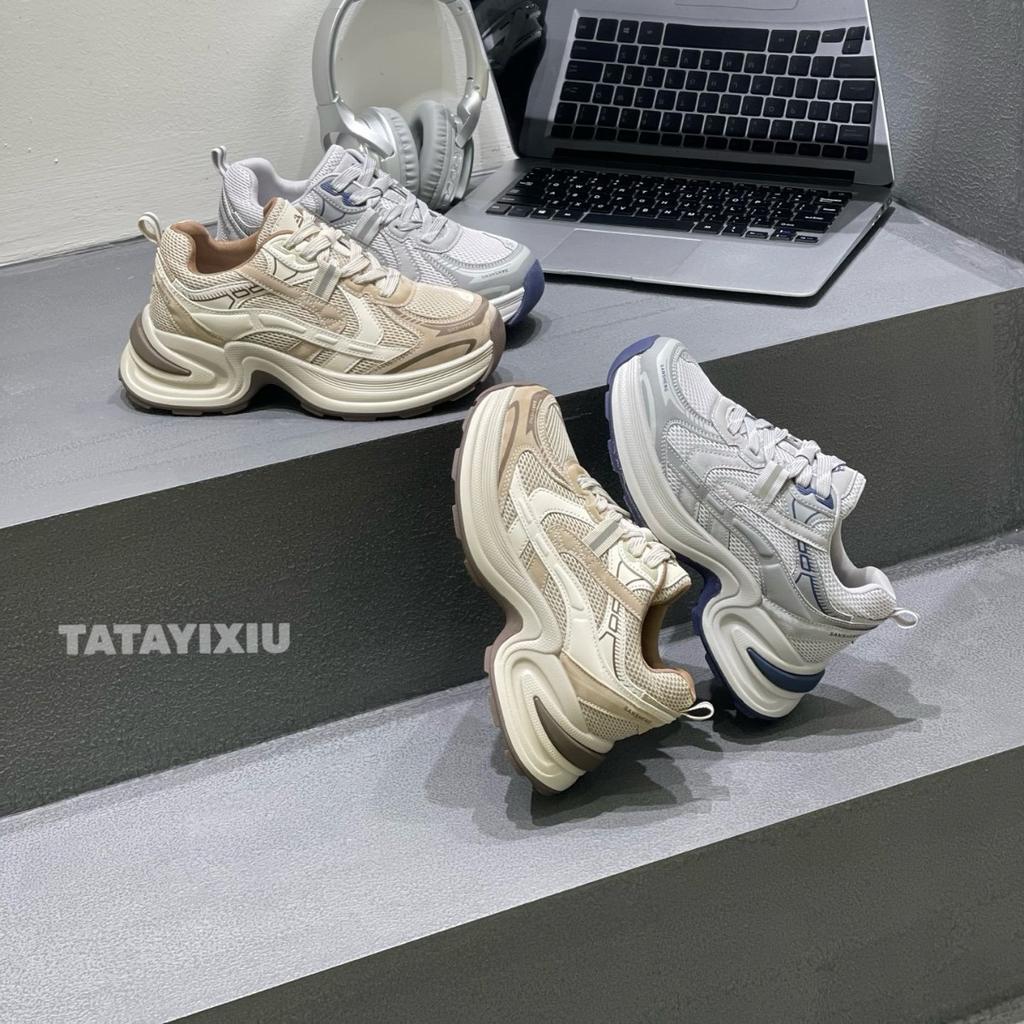 Кожаные кроссовки в корейском стиле для женщин, новинка осени 2025 года, на толстой подошве, с увеличением высоты, легкие и не утомляющие, универсальная повседневная спортивная обувь