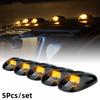 5Pcs 12LED Black Smoked Lens Cab Roof Top Marker Running Light For Truck SUV