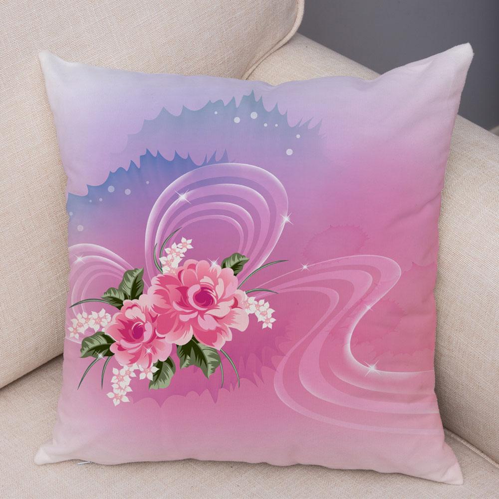 Красивая цветочная подушка, художественная наволочка для дивана, домашняя простая наволочка с геометрическим цветком