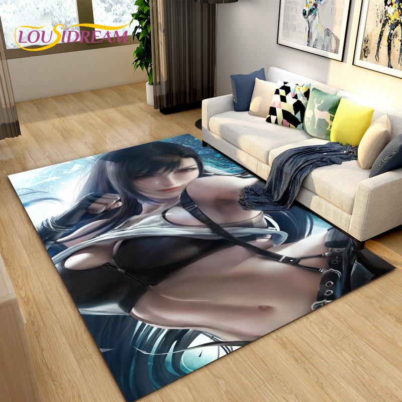 Сексуальная девушка кружево Tifa Aerith аниме коврик, ковер для гостиной спальни диван коврик украшения, детский нескользящий коврик 3D