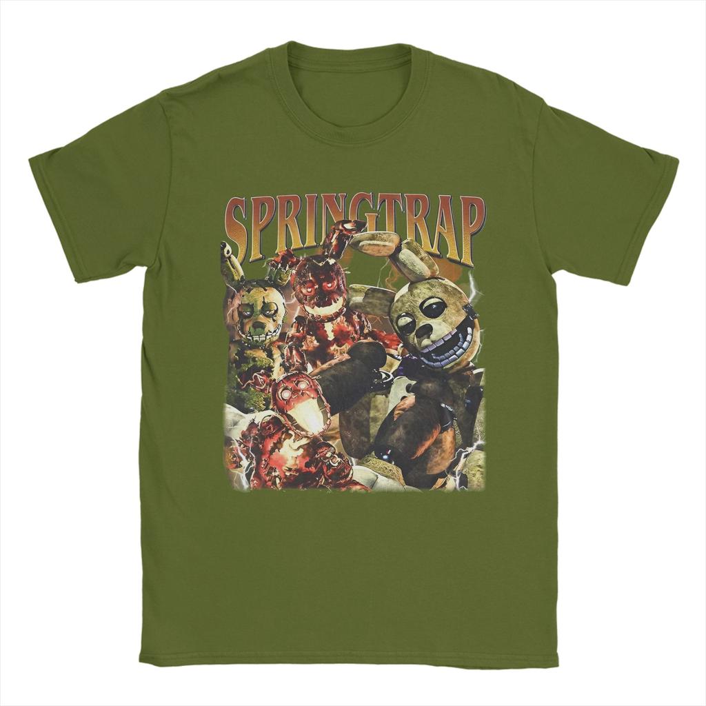 Springtrap Freddyed Bonnie Игровые Футболки Мужские 100% Хлопок Винтажная Футболка С Круглым Вырезом Футболки С Коротким Рукавом Одежда Уникальная