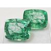 Colombian Emerald Green 17-18 Ct Cushion Cut Pair Certified Fabulous Gemstone