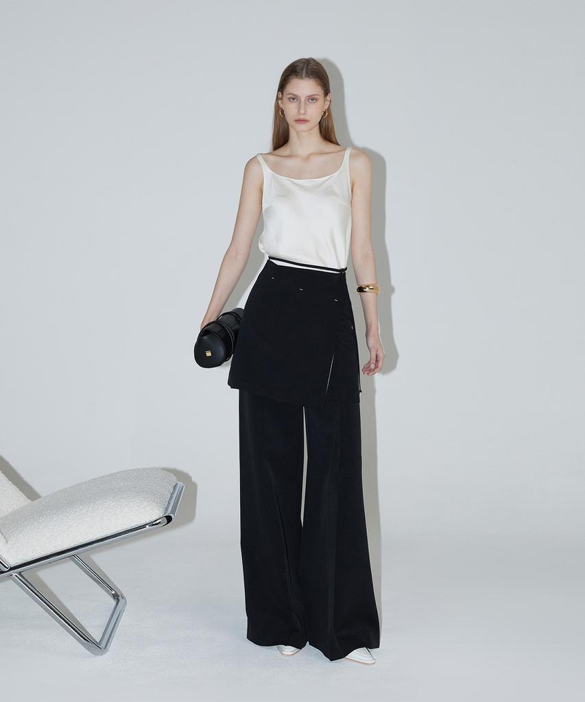 RENEJ Ava Pintuck Wide Pants - Black