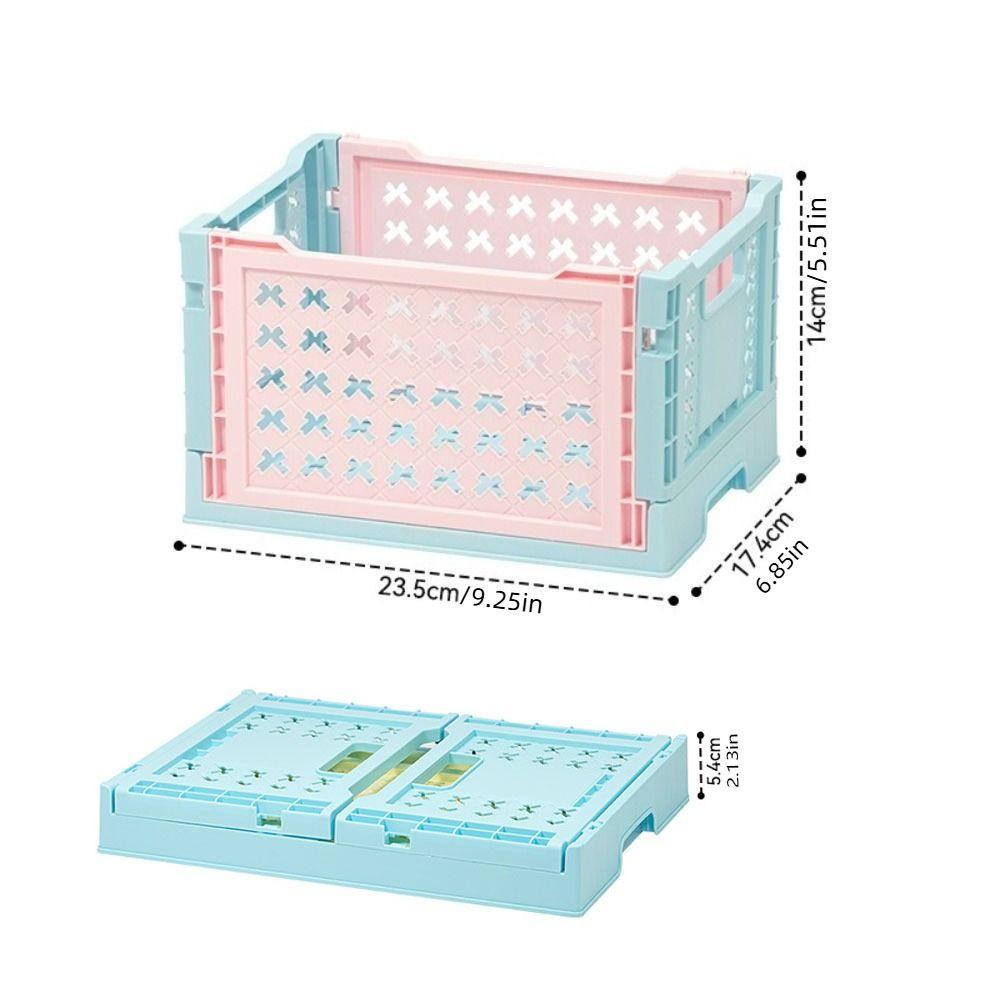 Collapsible Foldable Storage Basket 6 Colors Sundries Storage Bin Plastic Crate Box  Makeup Jewelry