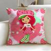 classic cartoon Strawberry Shortcake Cushion Cover Soft  EasyWash Pillow Case  Versatile for Couch Bed Travel and Office