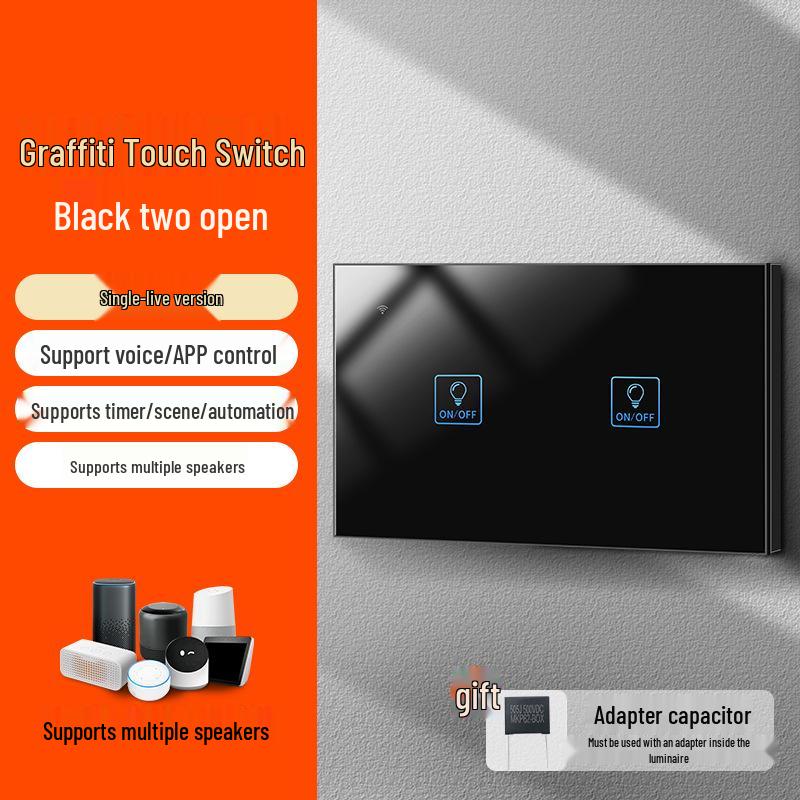 Умный WiFi Настенный Выключатель Graffiti с Голосовым Управлением Alexa и Google, Спецификации США/ЕС, Сенсорная Панель