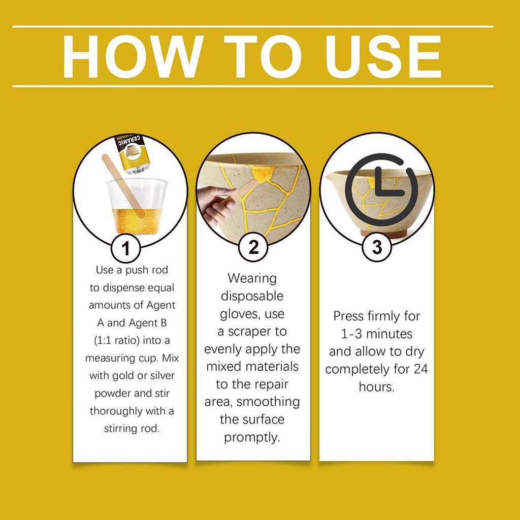 Безопасный для пищевых продуктов клей-ремонтник 50 мл Набор для ремонта керамики Водонепроницаемый клей для ваз, скульптур, мисок, унитазов, тарелок, фигурок