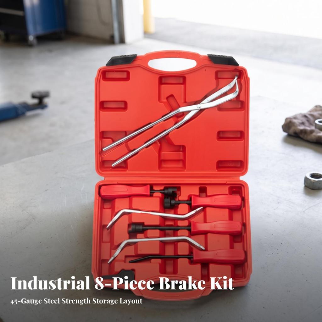 8 Pieces Drum Brake Tool Kit Heat-Treated Tools Heavy-Duty for DIYers